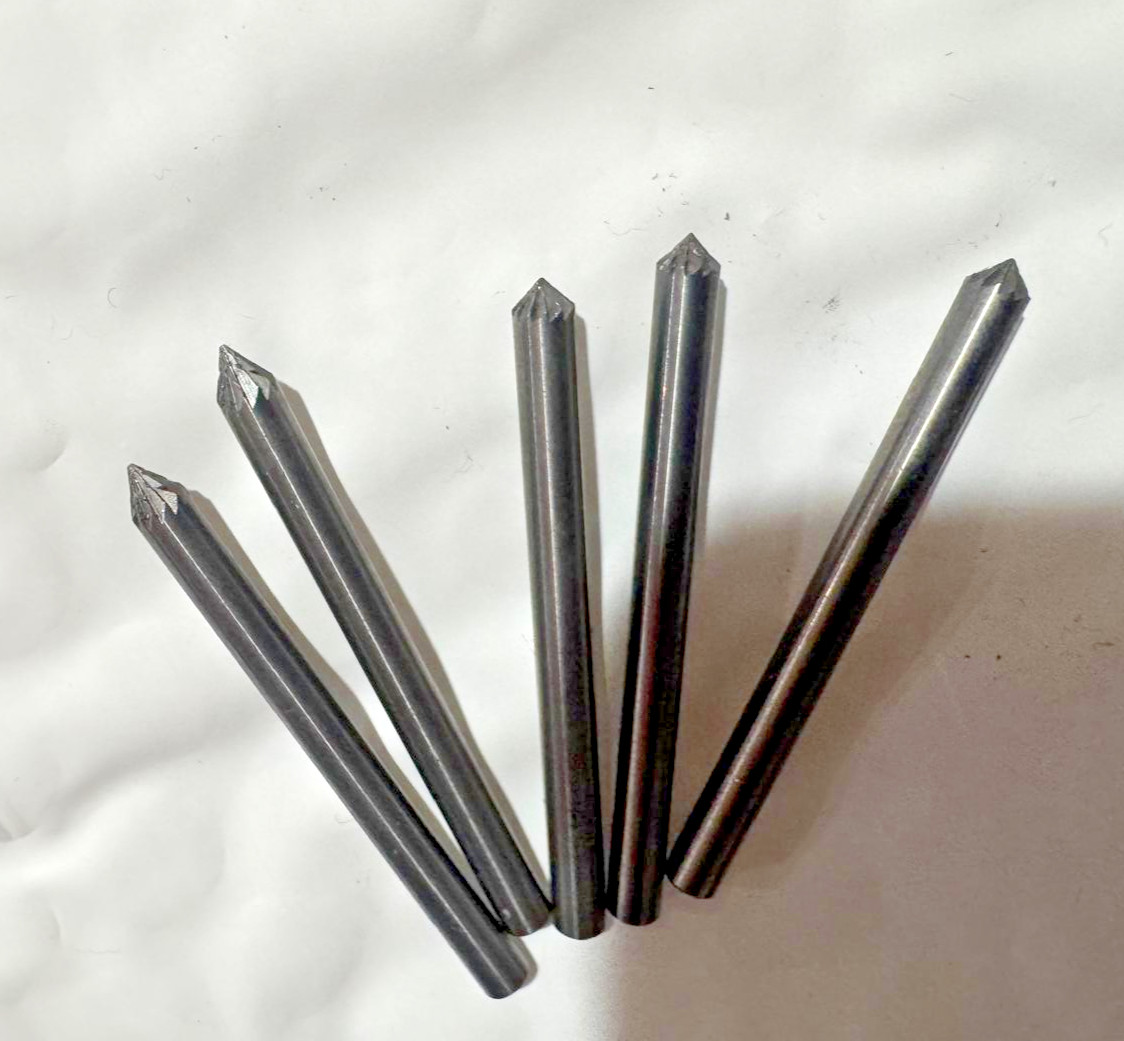Solid Carbide Deburring Chamfer Cutter Watchmaker Jewelry Lathe Graver CNC 5 Bit