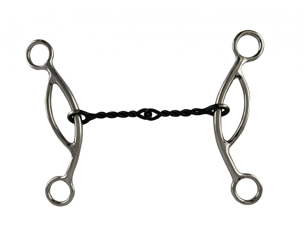 Showman Stainless Steel 5" Sweet Iron Broken Twisted Chain Mouth Bit-Sliding Gag