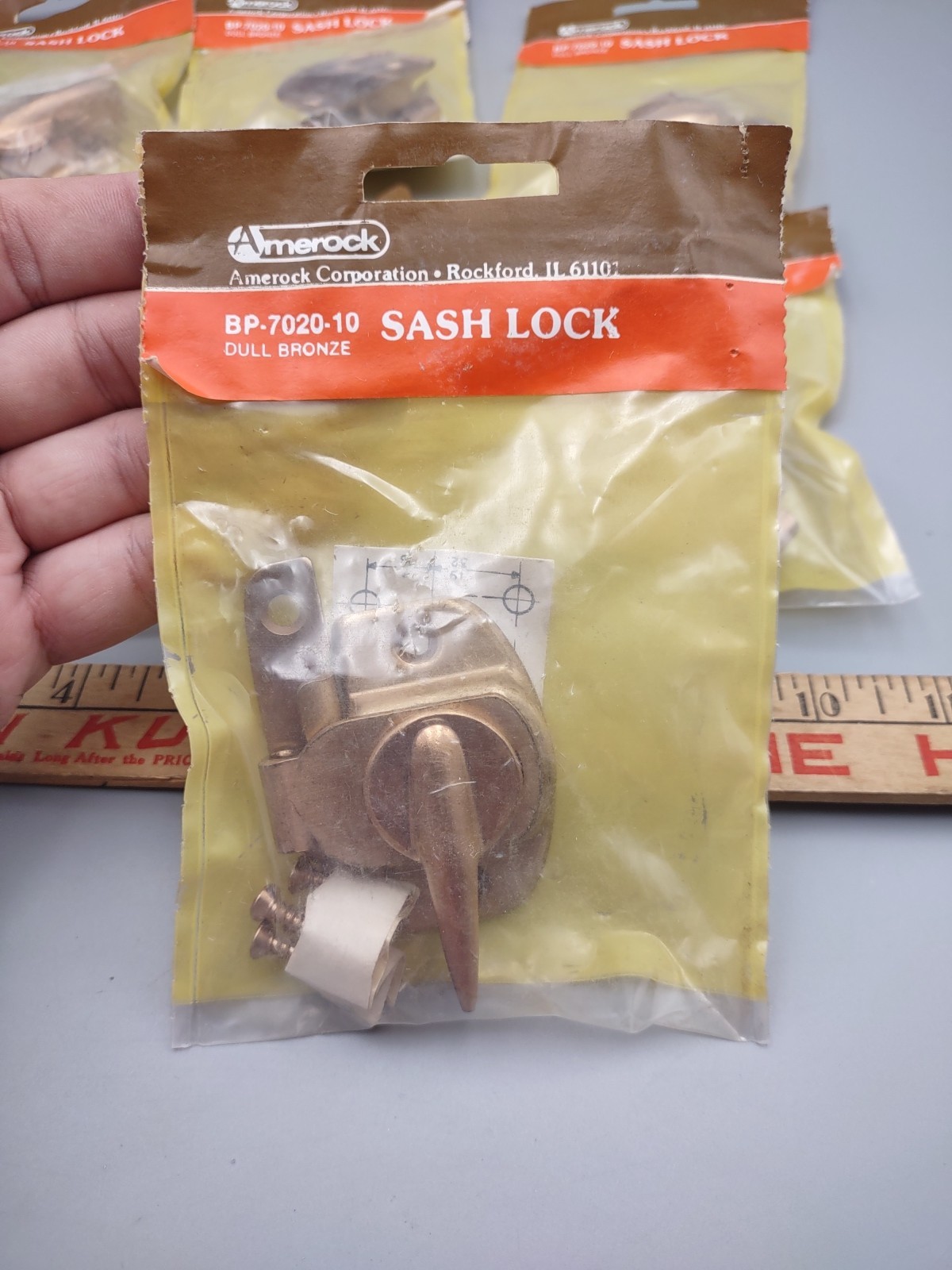 Vintage Amerock BP-7020-10 Sash Lock NOS Lot of 7 Dull Bronze
