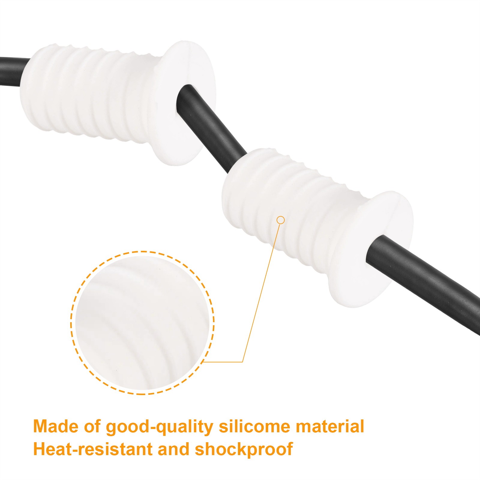 2Pcs Wall Grommets for Cables 3/4" with 7mm Hole White with Thread