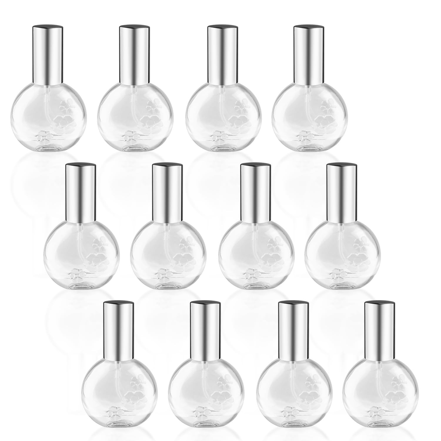 12 Pcs 10ml/0.34oz Glass Spray Bottle Clear Empty Fine Mist Glass Atomizer wi...