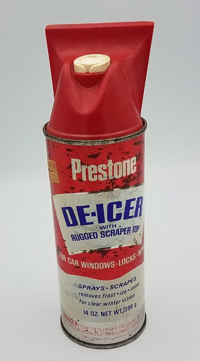 VINTAGE PRESTONE DE - ICER WITH SCRAPER NOZEL ATTACHMENT 14floz FULL CAN