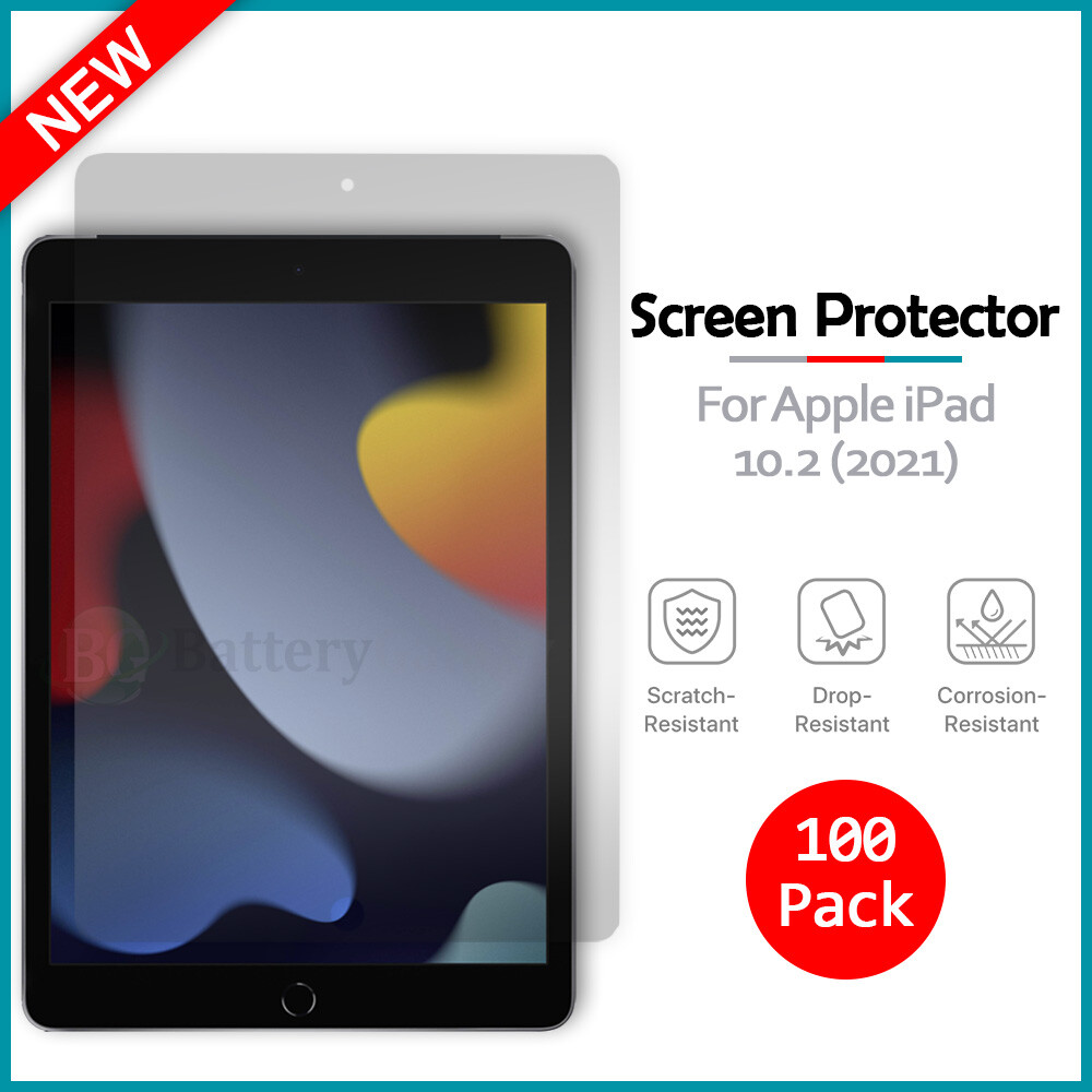 100-Pack LCD Ultra Clear HD Screen Shield Protector for Apple iPad 10.2 (2021)