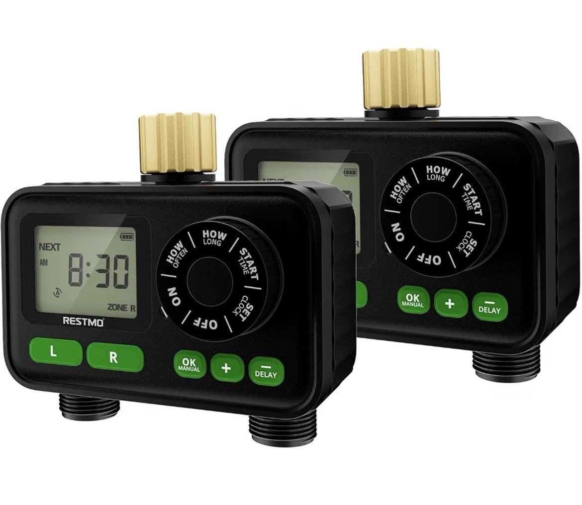 Sprinkler Timer Outdoor Hose Faucet 2 Pack Programmable O-HT-35Y RESTMO