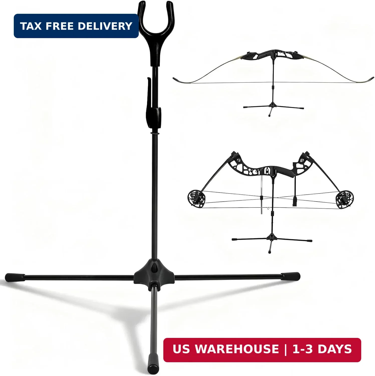 Archery Bow Stand - 18.9" Height Lightweight Bow Stand, Foldable Bow Rack Holder