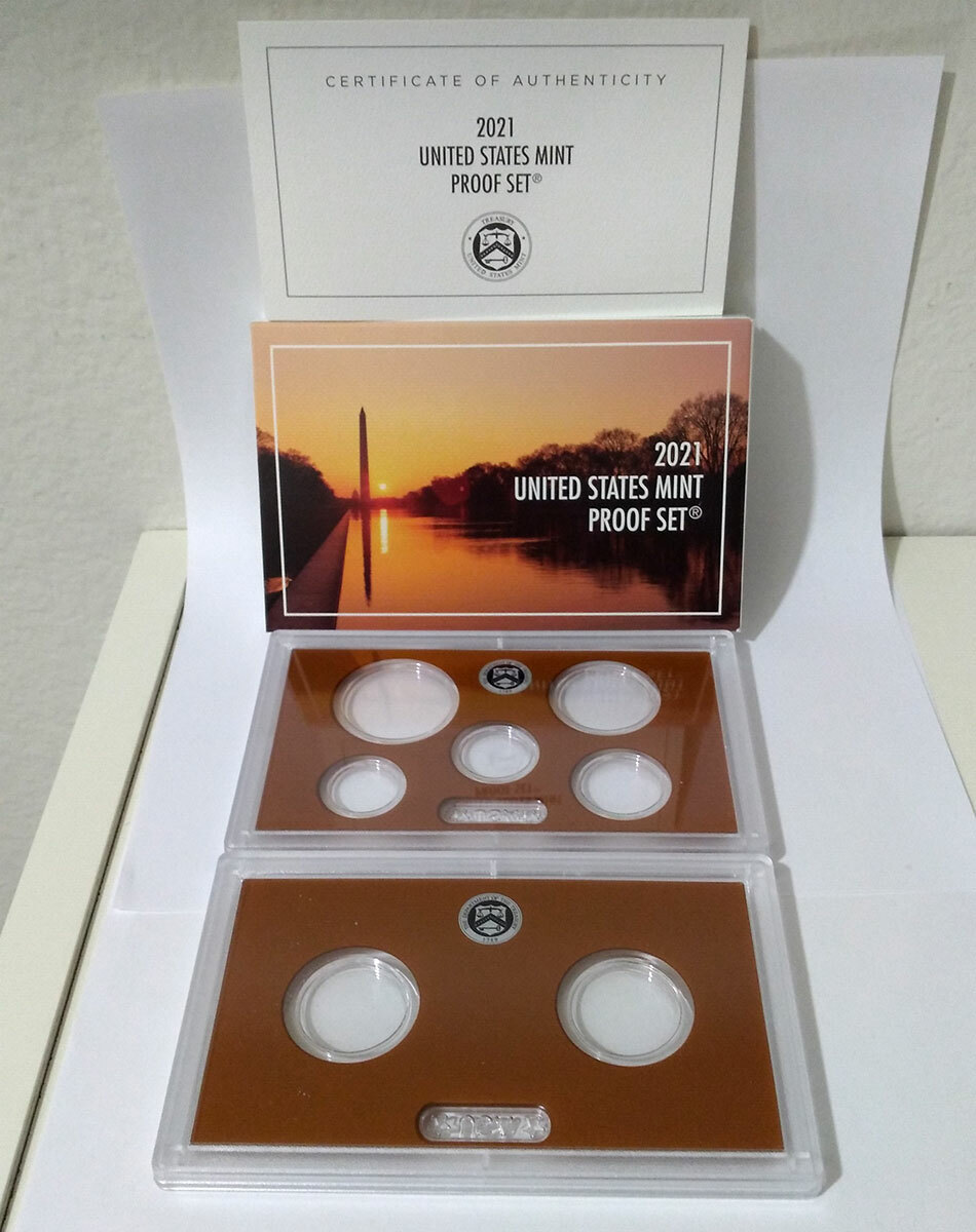 2021 Proof Set Empty Package / Box, Lens & Certificate. NO Coins.