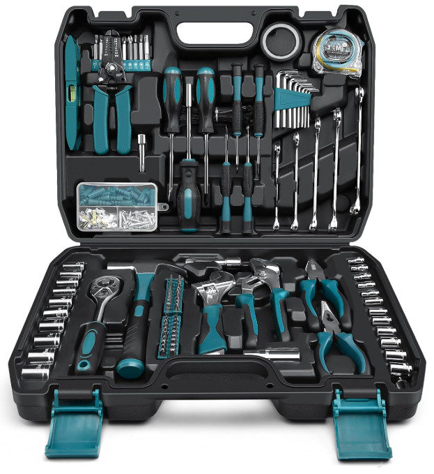 Kit herramientas 281 piezas completo portátil llaves dados destornillador maletí