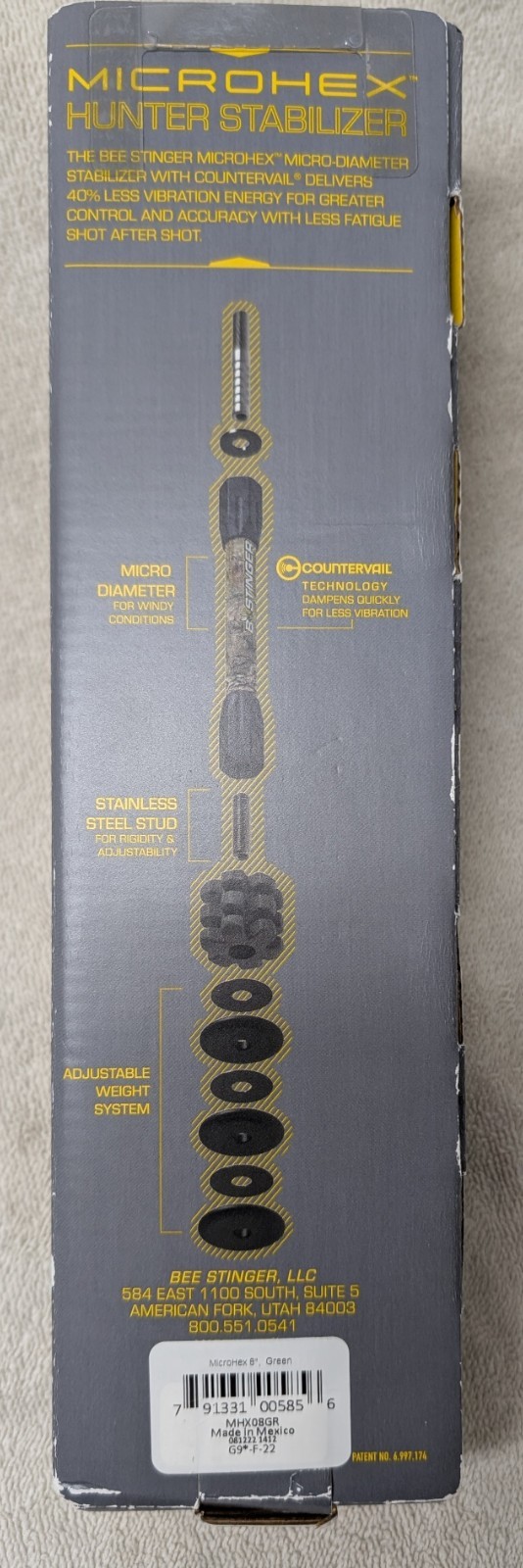 Bee Stinger B-Stinger MicroHex Hunting Stabilizer 8", Green