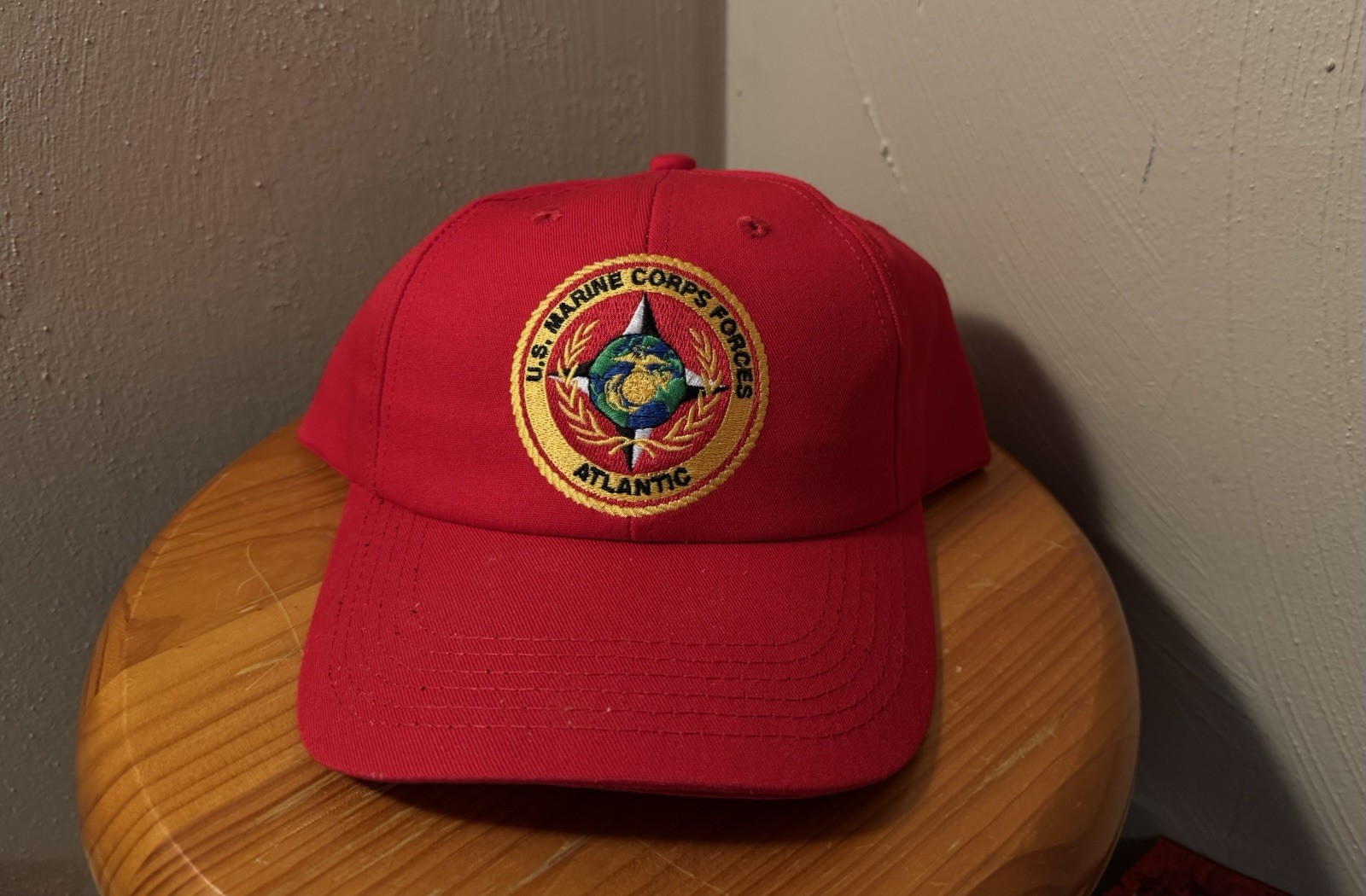 U.S. Marine Corps Forces Atlantic Red Hat Baseball Embroidered Cap Snapback USMC