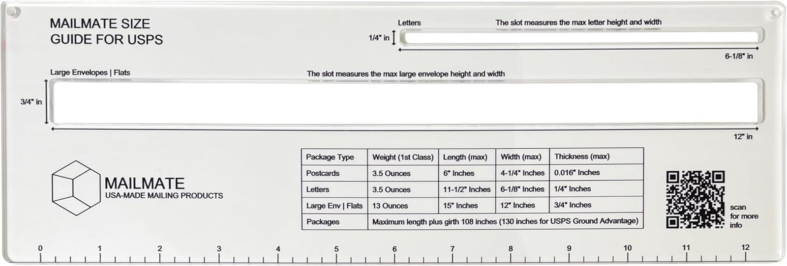 Shipping Guide for USPS | Mail Sizer, Mail Measure, Slot Template, Letter & E...
