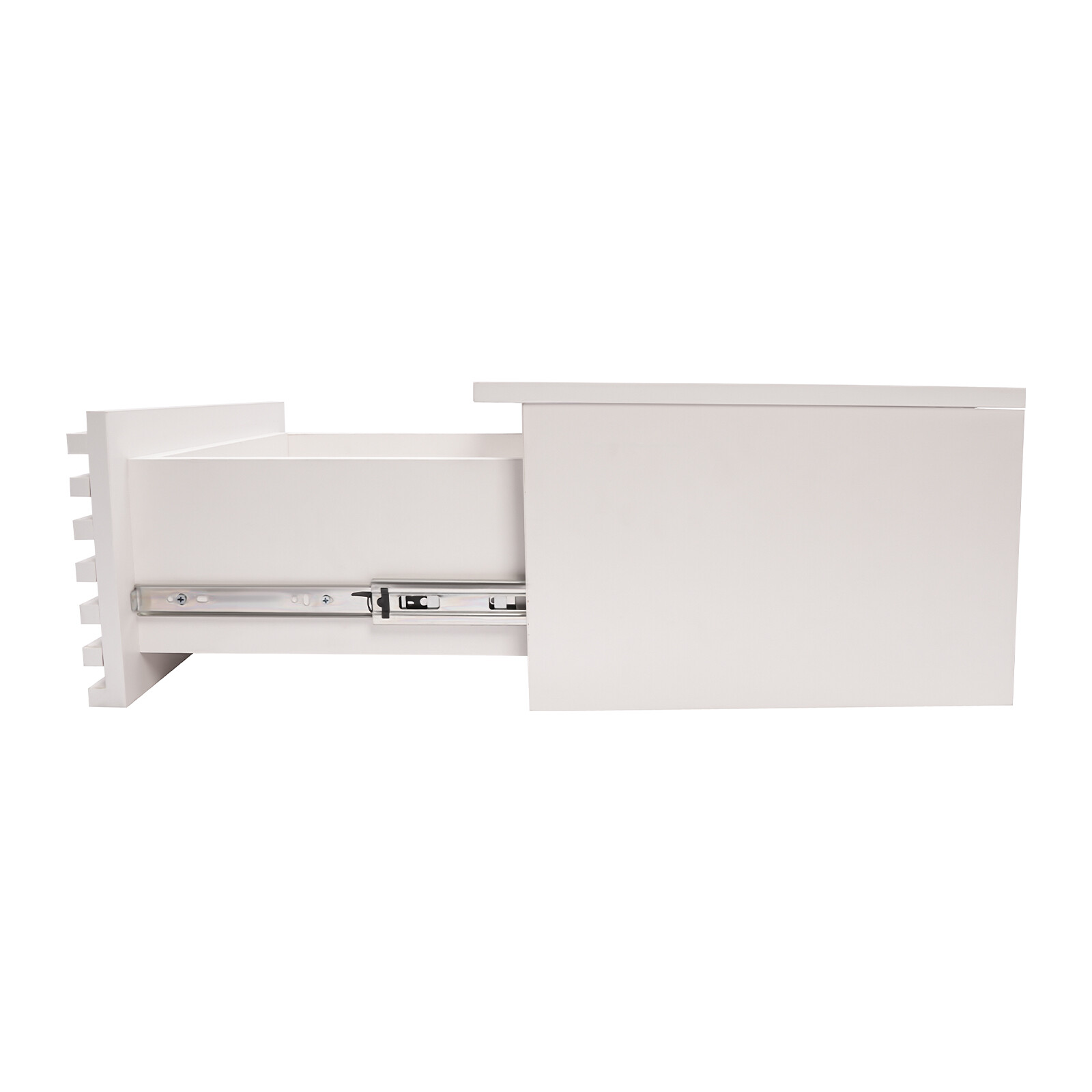 White Floating Wall Mounted Desk with Pull Out Drawer Wall Organizer 120lbs