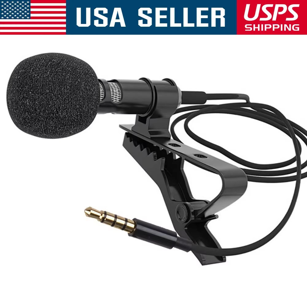 Omnidirectional Lapel Lavalier Microphone Clip-on Condenser Mini Iphone Android