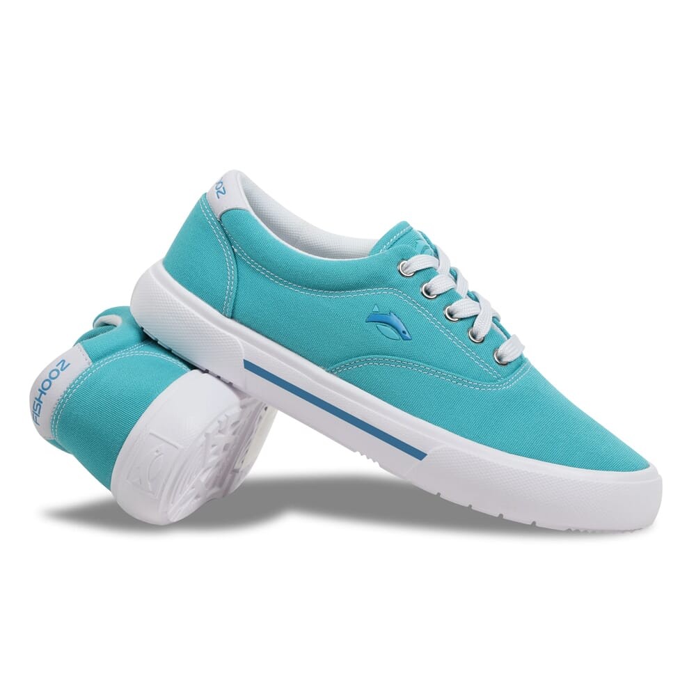 Fishooz Women's Sunbrella Lace Teal/White Outdoor Shoes: NEW, Free Shipping
