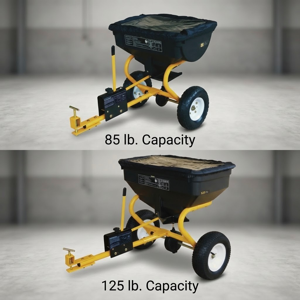 Heavy Duty 85/125 lb Tow-Behind Spreader ATV Tractor Seed Fertilizer
