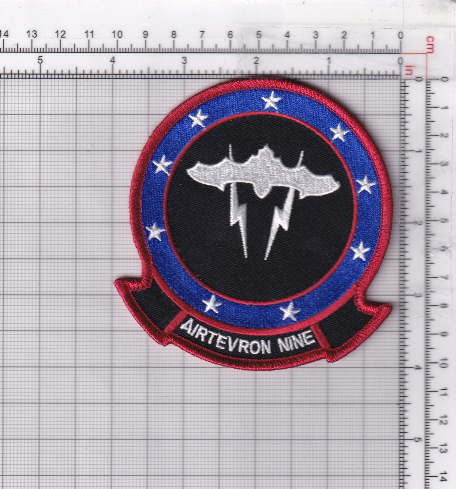 VX-9 Vampires Red White and Blue Patch, 4 inch, Iron On