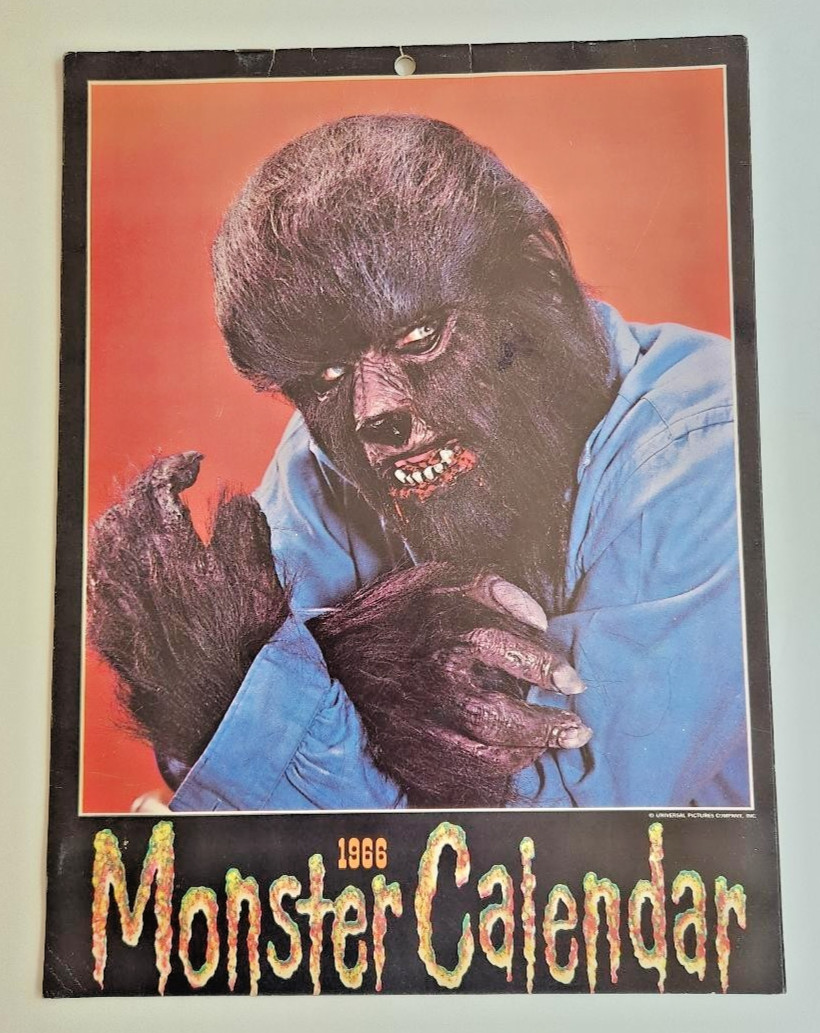 Don Post 1966 Monster Mask Calendar Universal Monsters - Untrimmed