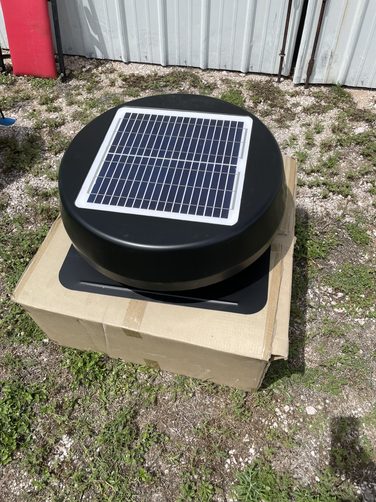 2-Solar Solar Powered Black Metal Roof Exhaust Fan Louver Attic Square Vent