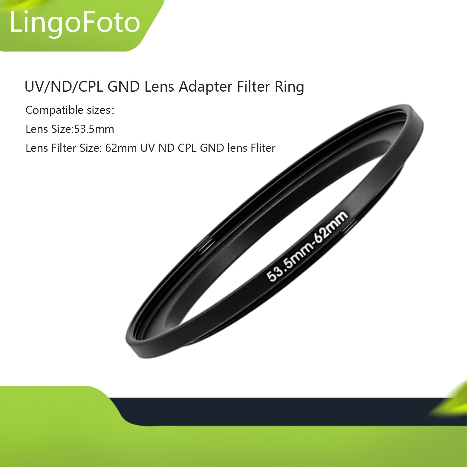 53.5-62mm Step-up Step Up Ring Filter Ring UV/ND/CPL Lens Adapter Filter Ring