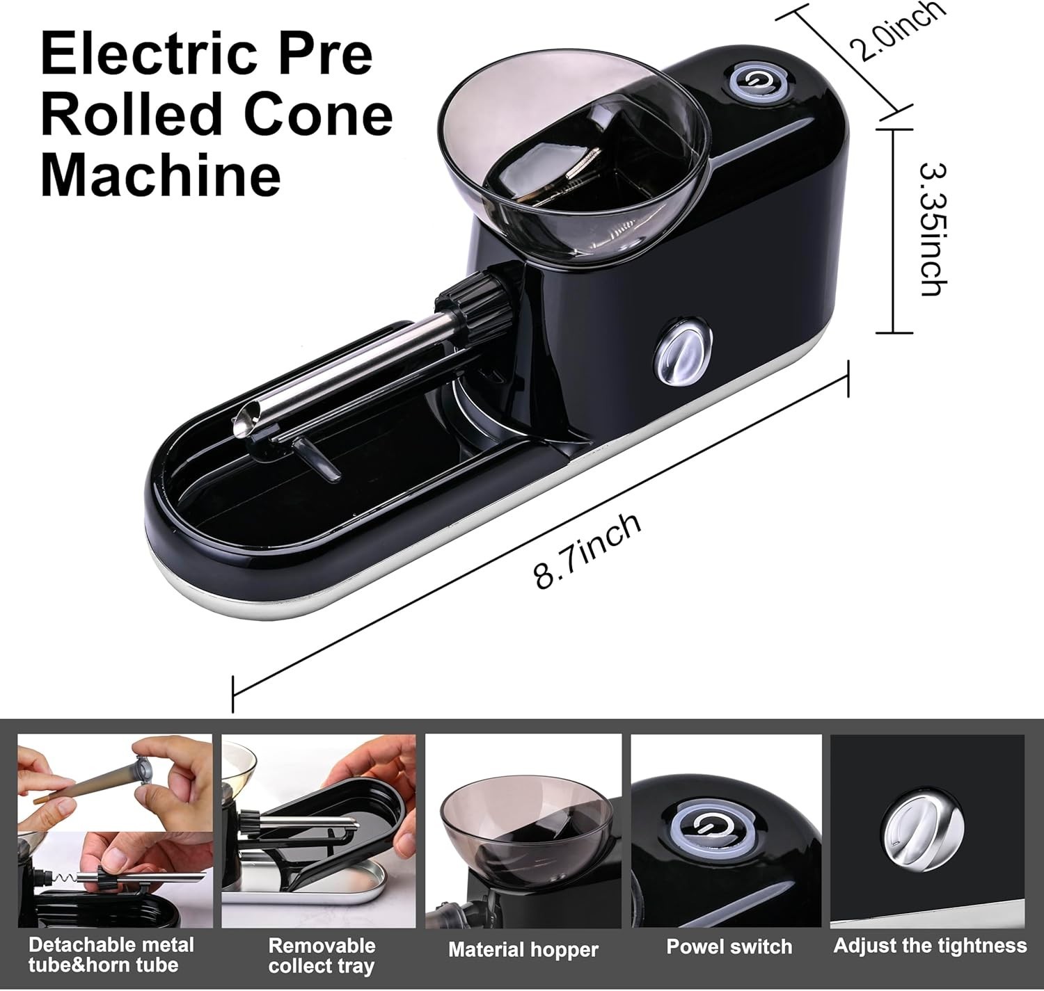 Upgraded Electric Pre Roll Machine,Cigarette Rolling Machine Automatic Cone L...