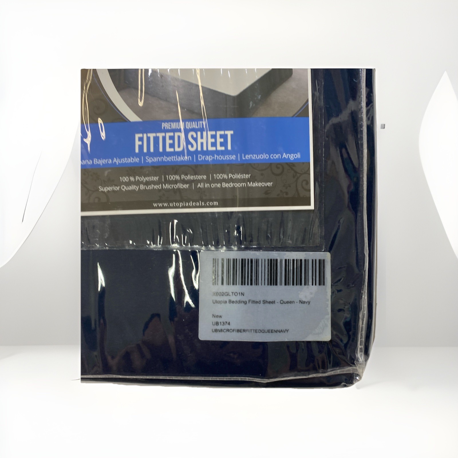 Queen Navy Utopia premium quality fitted sheet 100% Polyester