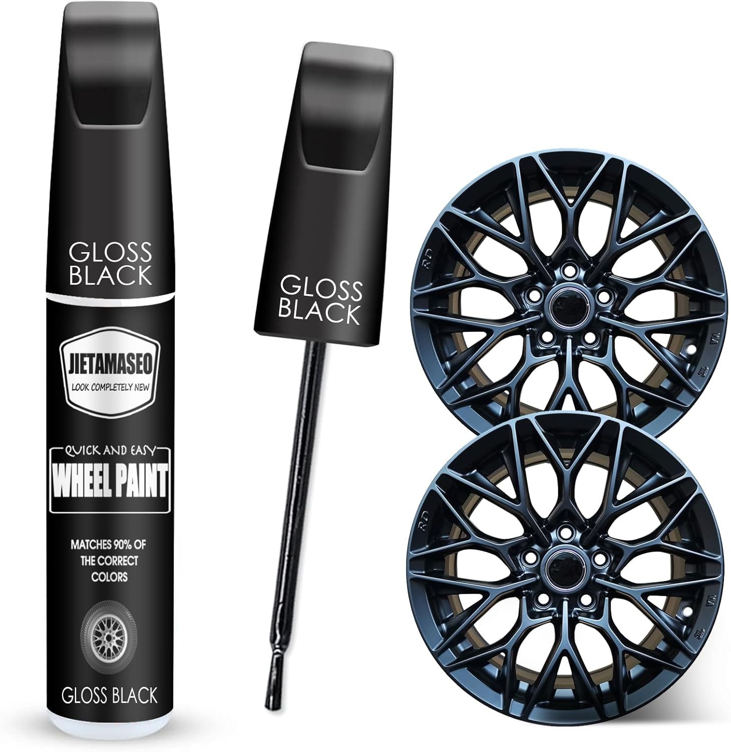 Gloss Black Rim Touch Up Paint - Wheel 0.42 Fl Oz (Pack of 1),