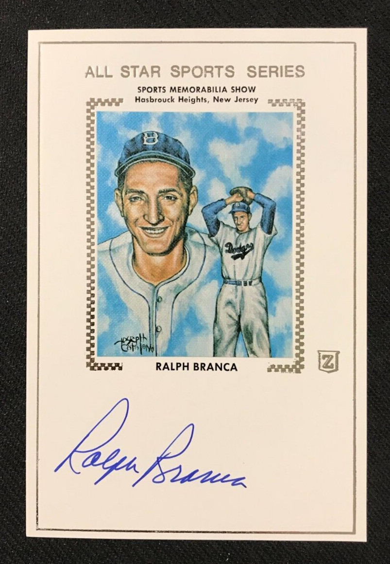 Ralph Branca Signed All-Star Sports Cachet AUTO Brooklyn Dodgers MLB "Hawk" WOW!