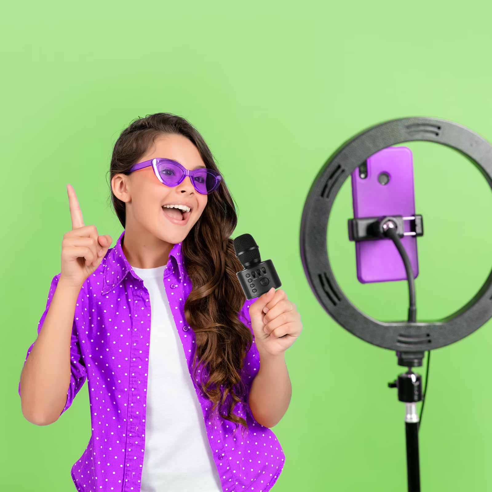 Core Innovations Wireless Bluetooth Karaoke Microphone, Built-in Speakers, HD