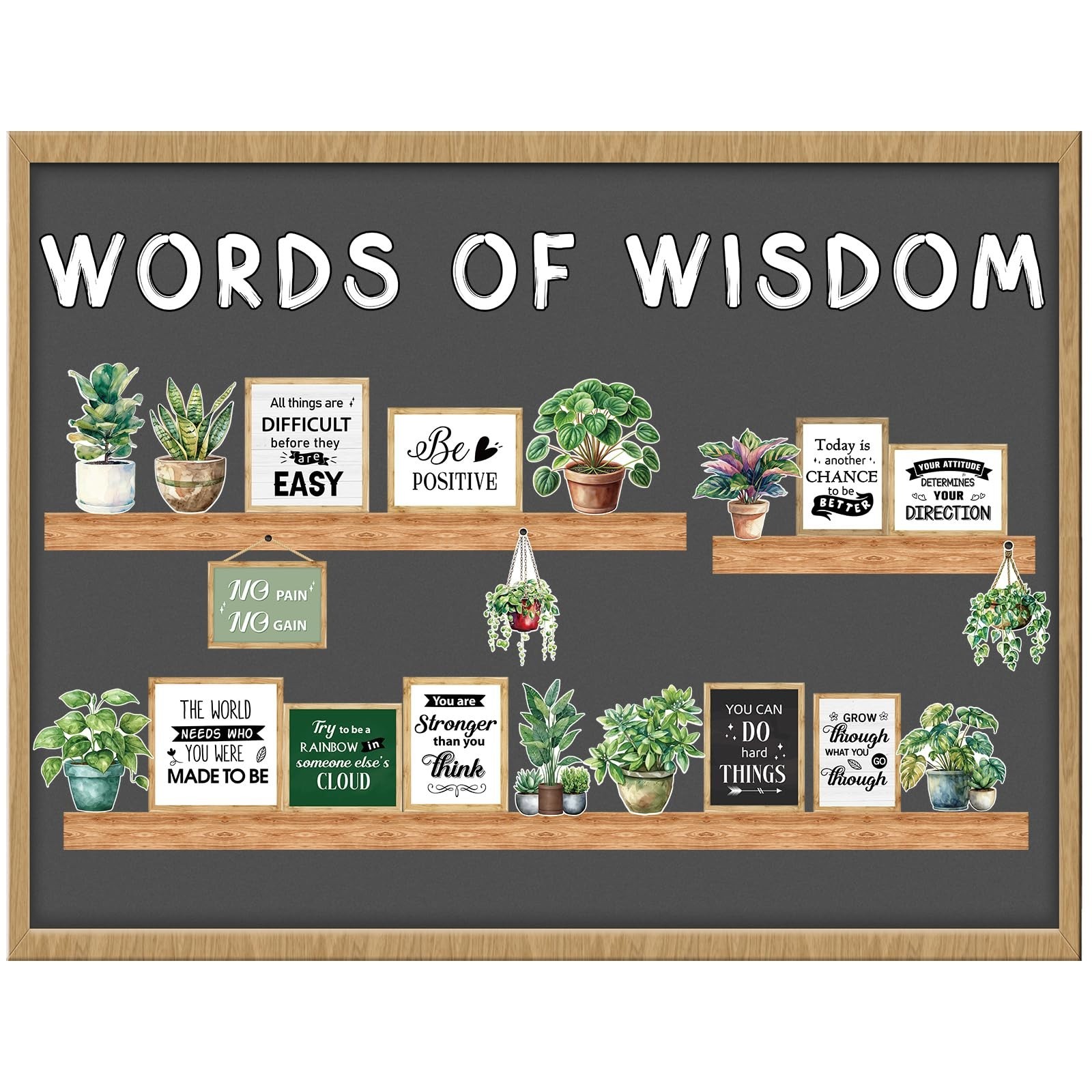 Bookshelf Bulletin Board Set, 45 Pcs Classroom Bulletin Board Decorations Ins...