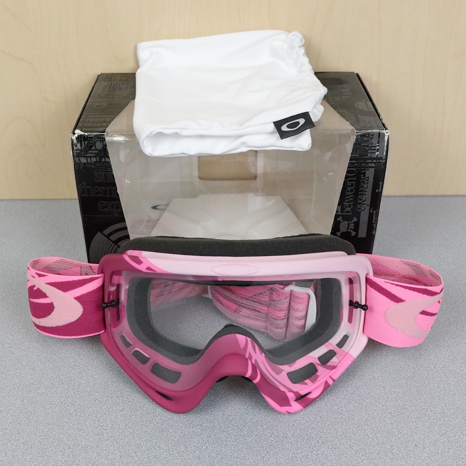 Oakley O Frame MX Goggles Womens RAZORWIRE Pink/Rose W/Clear Lens, Pouch Good