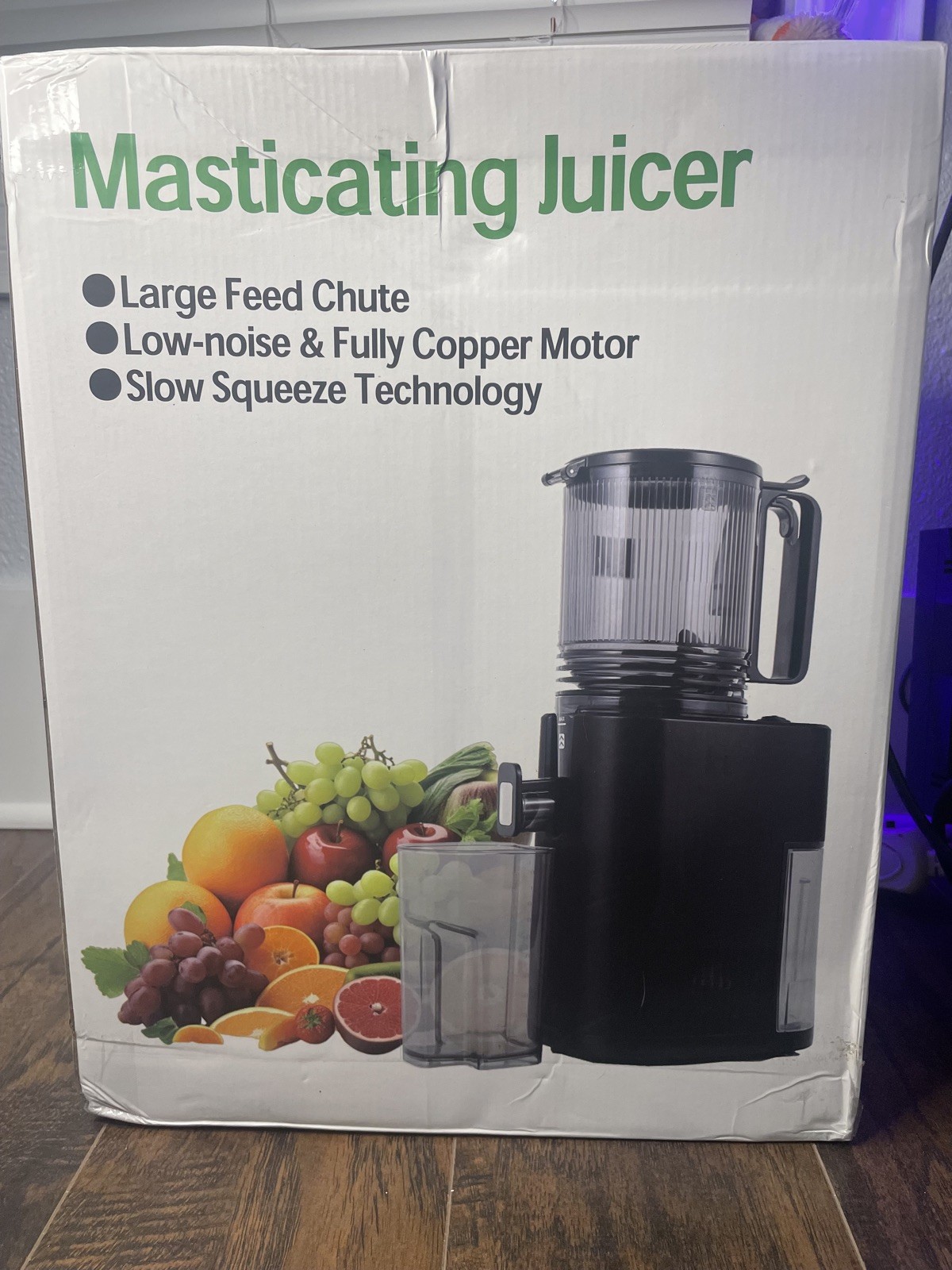 Slow Masticating Juicer Machine, 250W Juice Extractor, Cold Press Juicer