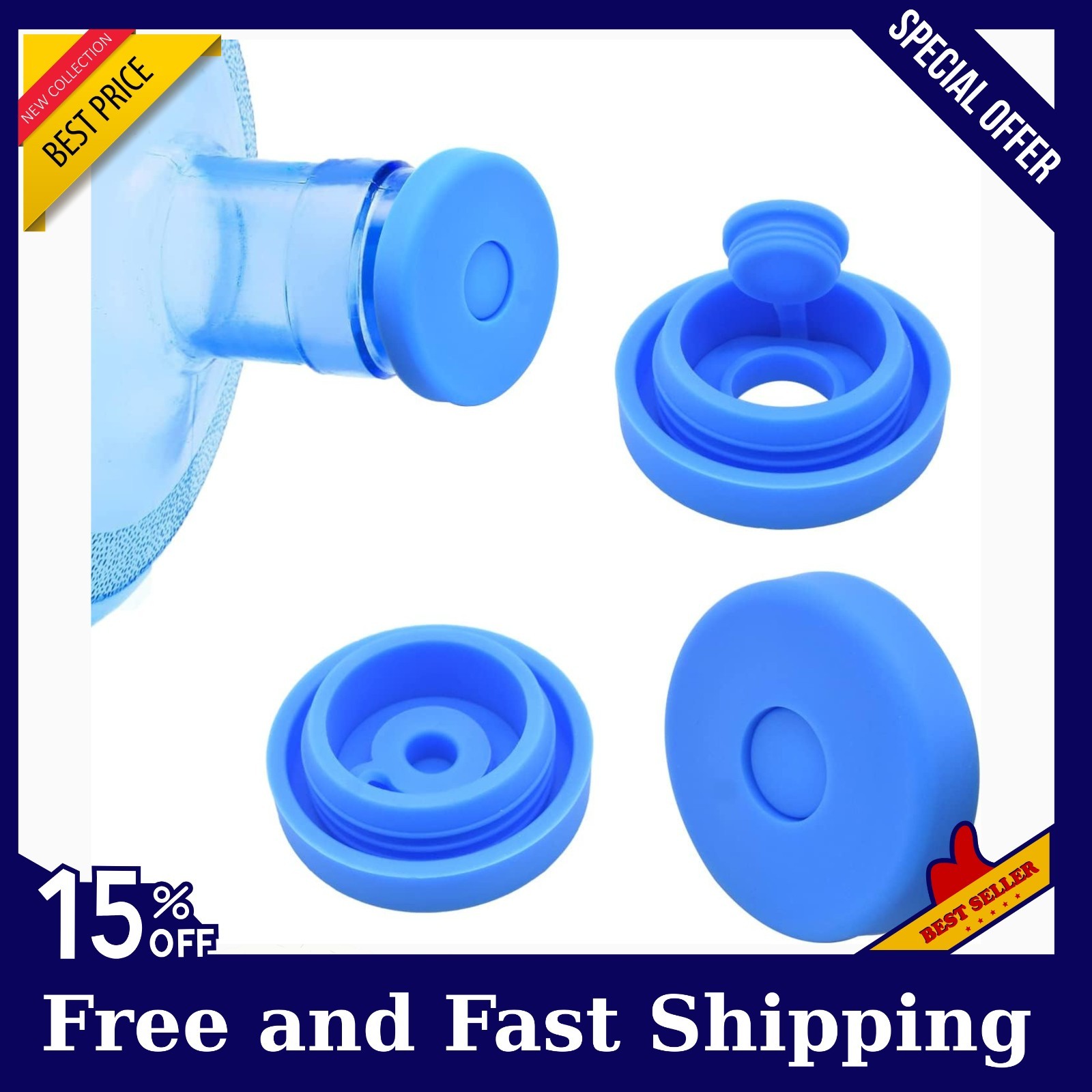 3 Pcs Reusable 5 Gallon Water Jug Caps Leak Proof Bottle Lids (55mm) Bottles New