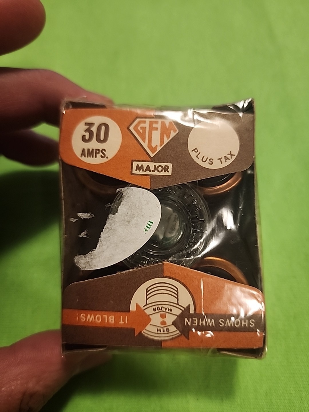 Vintage Gem Major # 400 30 Amps 125 Volts Glass Plug Fuses Vintage 5 Pack Sealed