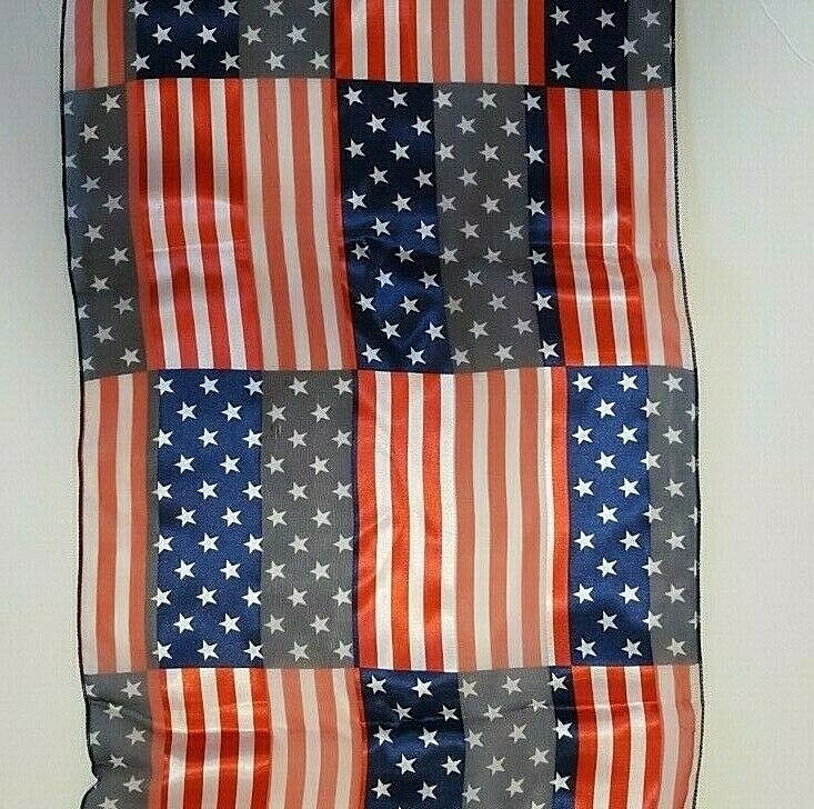 RED WHITE BLUE FLAG SCARF REPUBLICAN DEMO PATRIOTIC STARS Election Trump NEW