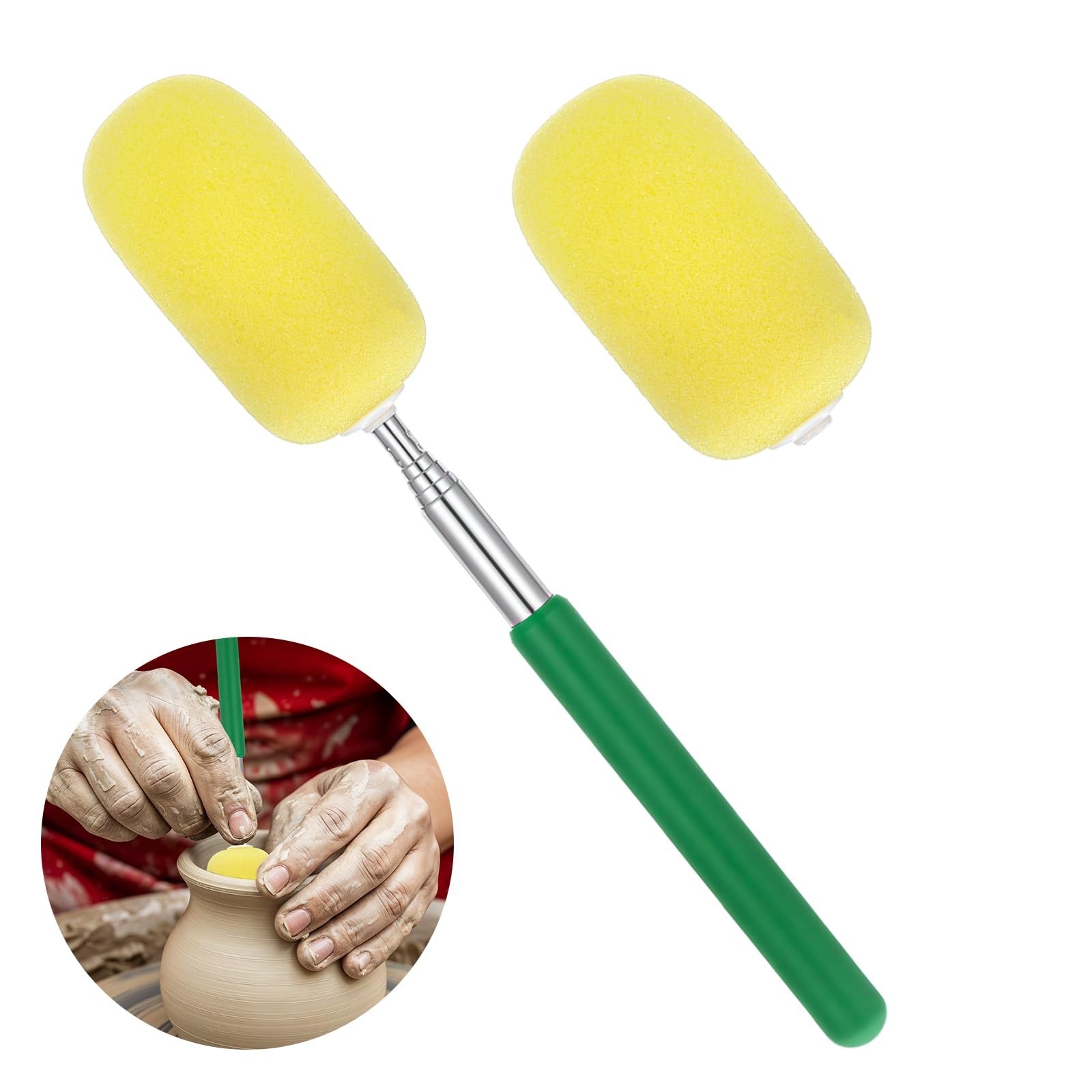 Telescoping Sponge Stick for Pottery, Pottery Sponges Potteries Tools Sponge ...