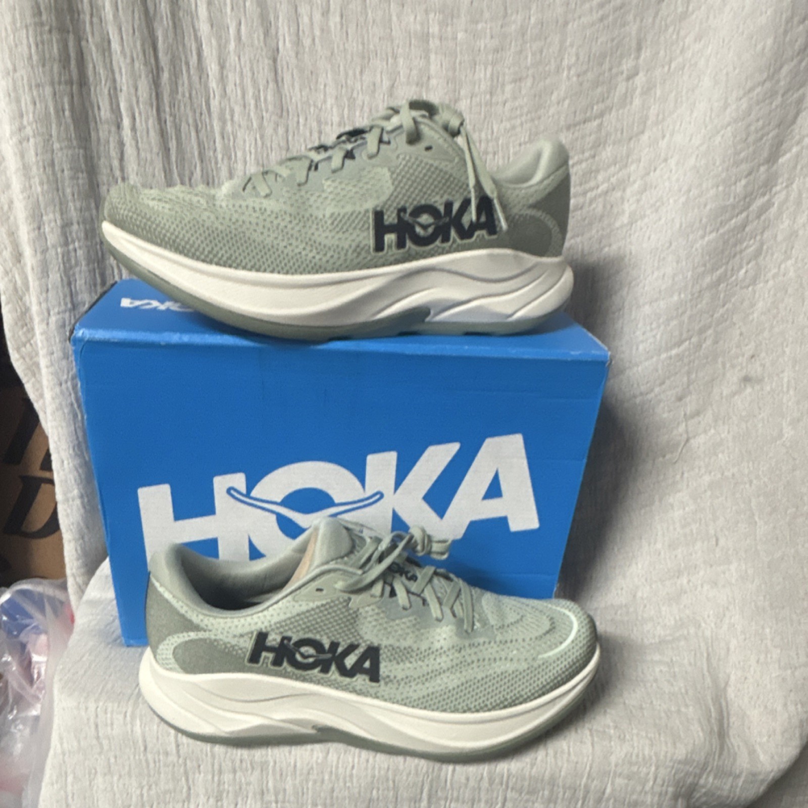 HOKA Rincon 4 Men's Athletic Running Shoes Green White Mesh US 11.5D MPN 1155130