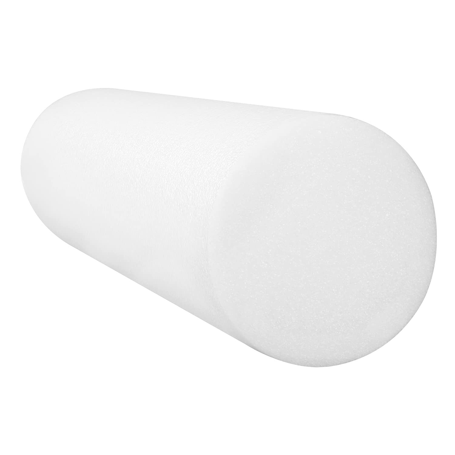 30-2103 White PE Foam Roller, Round, 4" Diameter, 12" Length