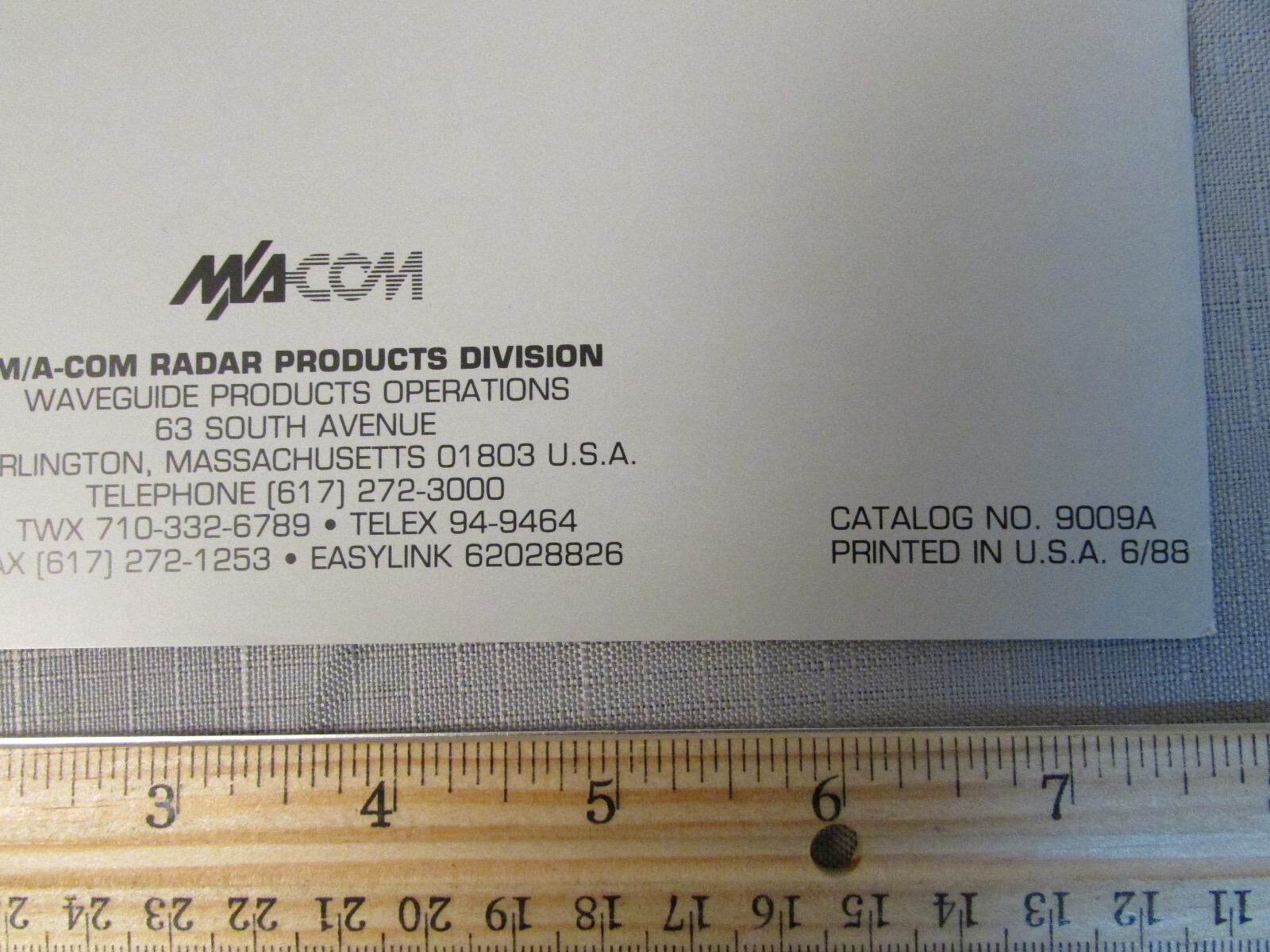 M/A-Com Filters and Multiplexers RF/Microwave Catalog 9009A 1988