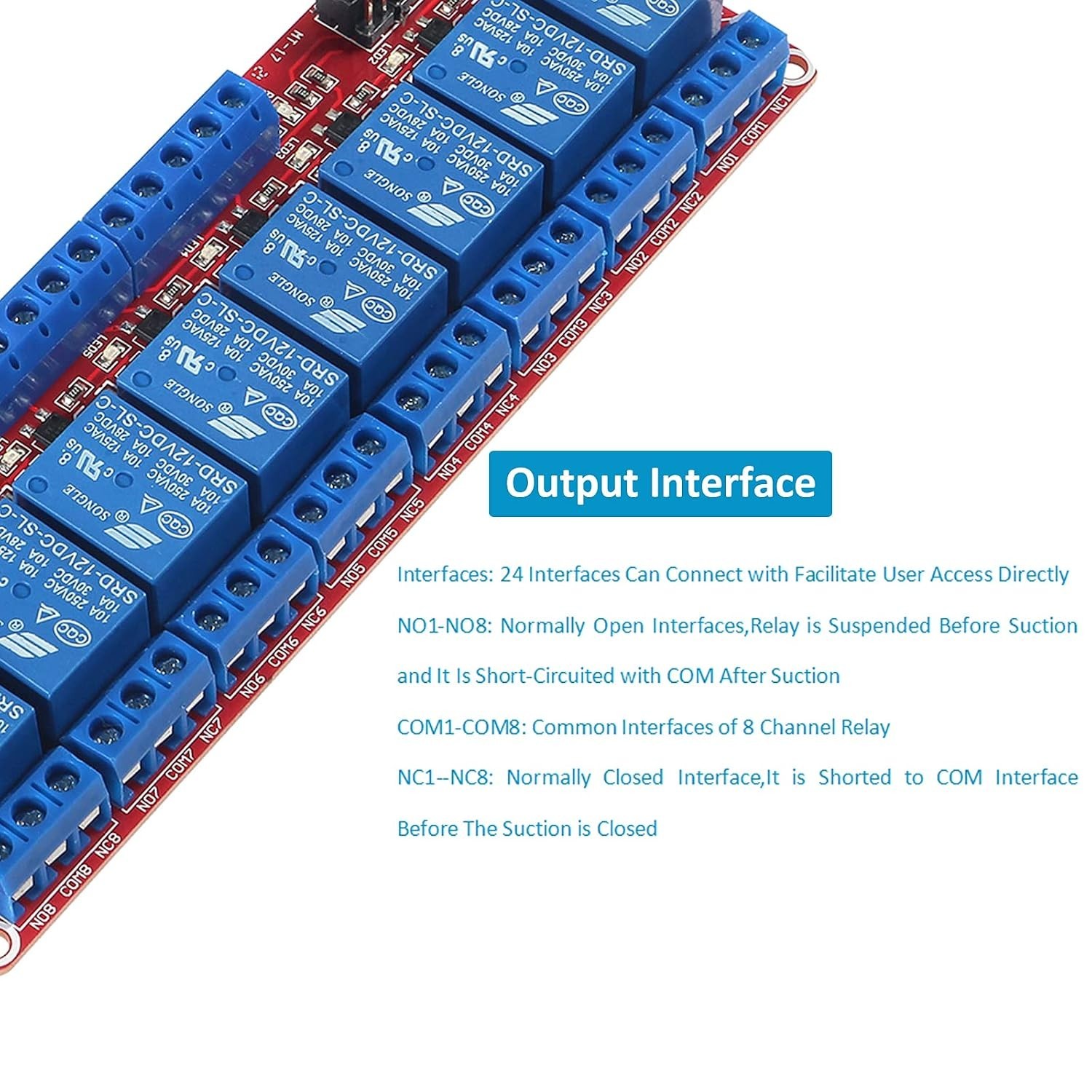 High-Performance 8 Channel Relay Module with Individual Control for 12V Systems