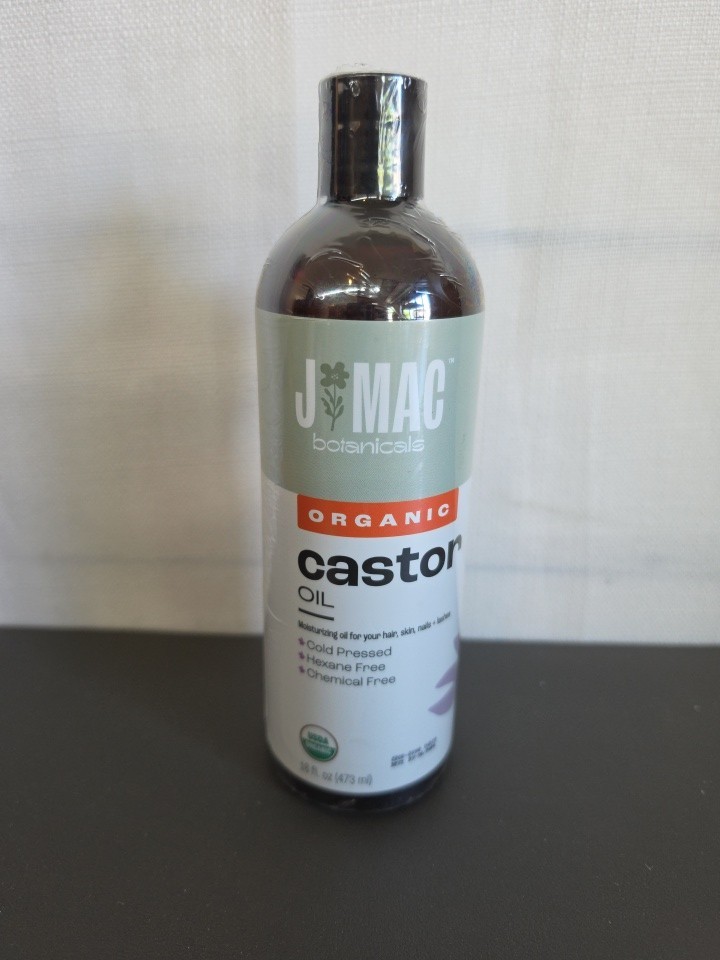 J MAC BOTANICALS Organic Castor Oil, Cold Pressed 16 oz BPA Free, hexane free...