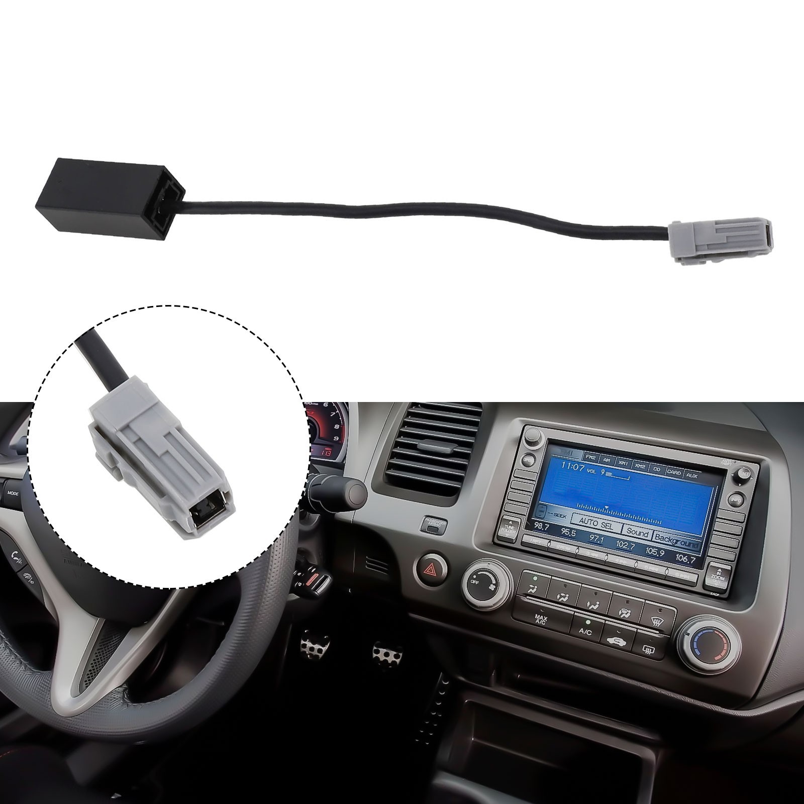 Black Color USB Male To Female Adapter Cable for Car Radio Fit For