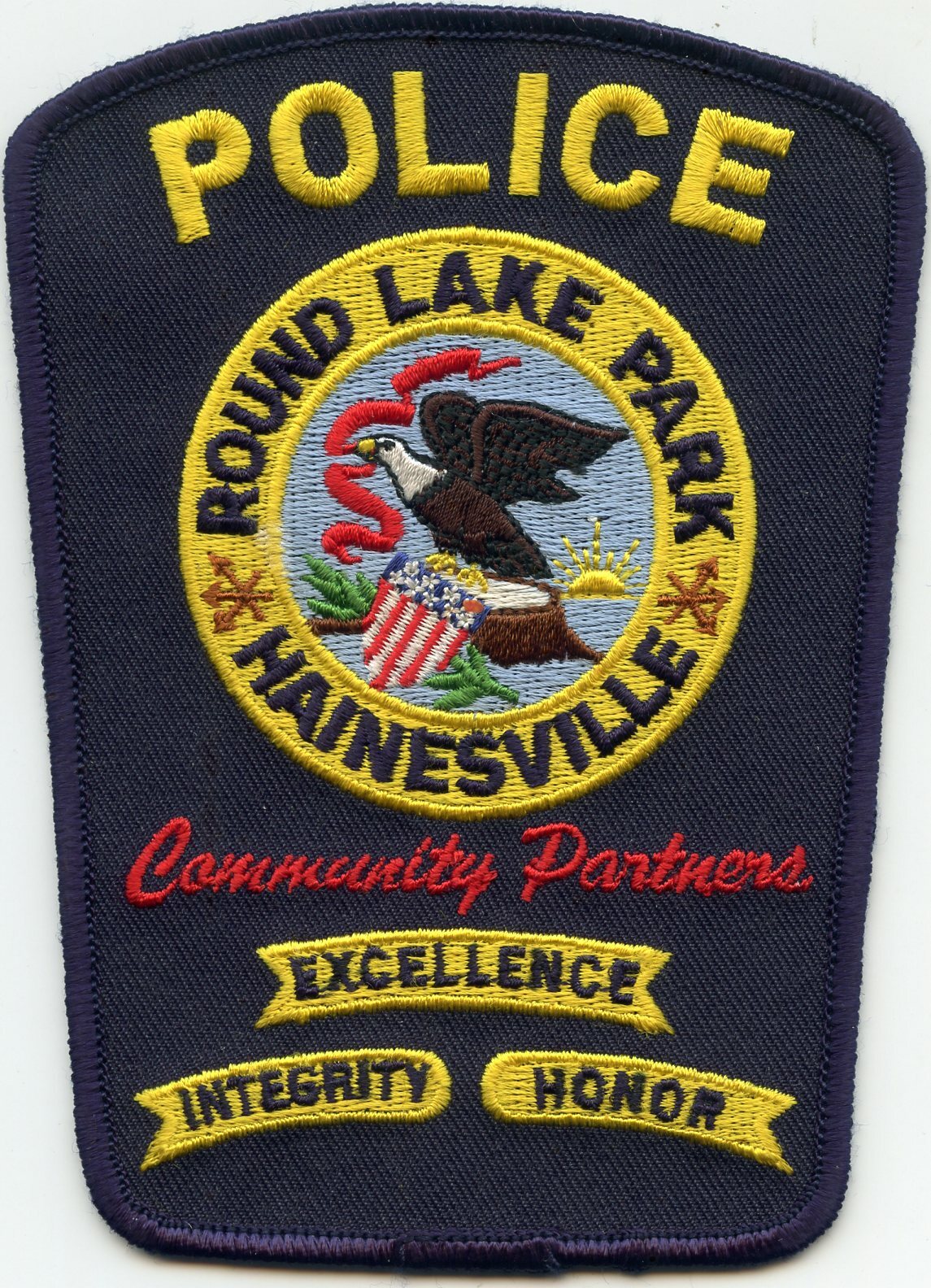 ROUND LAKE PARK - HAINESVILLE ILLINOIS IL Community Partners POLICE PATCH