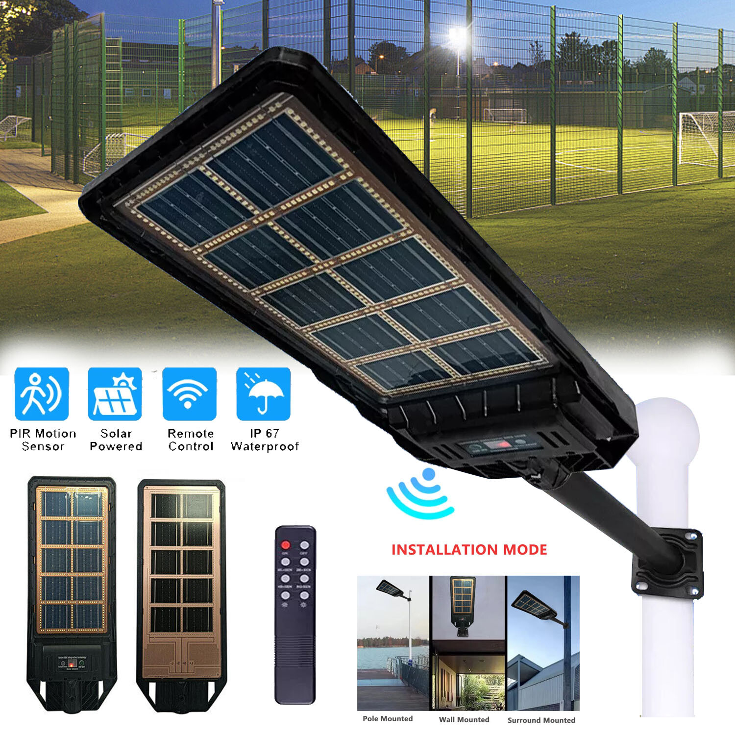 NEW 6000W Commercial Solar Street Lights Outdoor Dusk to Dawn Super Bright 2025