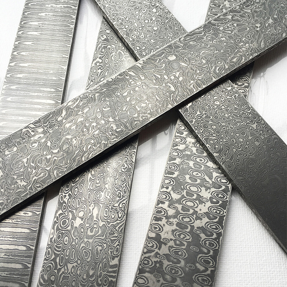 Handmade Damascus Steel Billet Knife/Blank Blade Making Bar 4 Types LS0