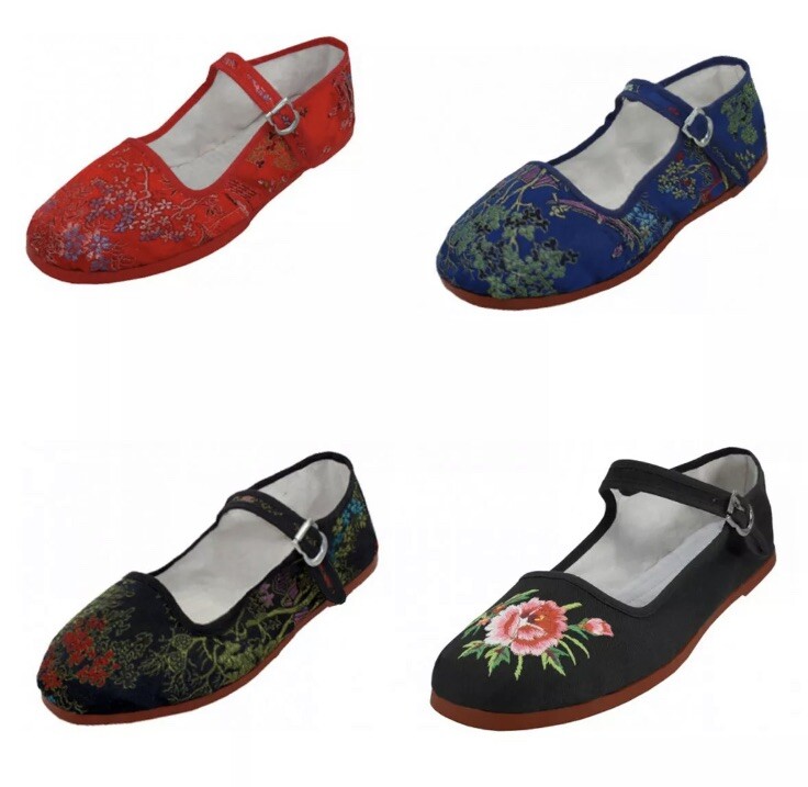 New Women's Brocade Mary Jane Shoes Flat Slip On Ballet Sandals Colors Size 6-11
