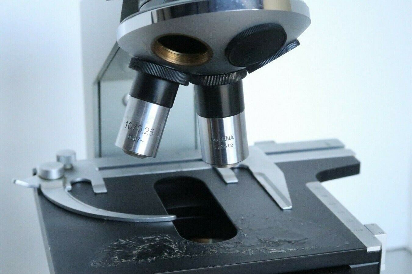 Carl Zeiss Jena Ergaval Vintage Compound Binocular Microscope 10X 40X Objective!