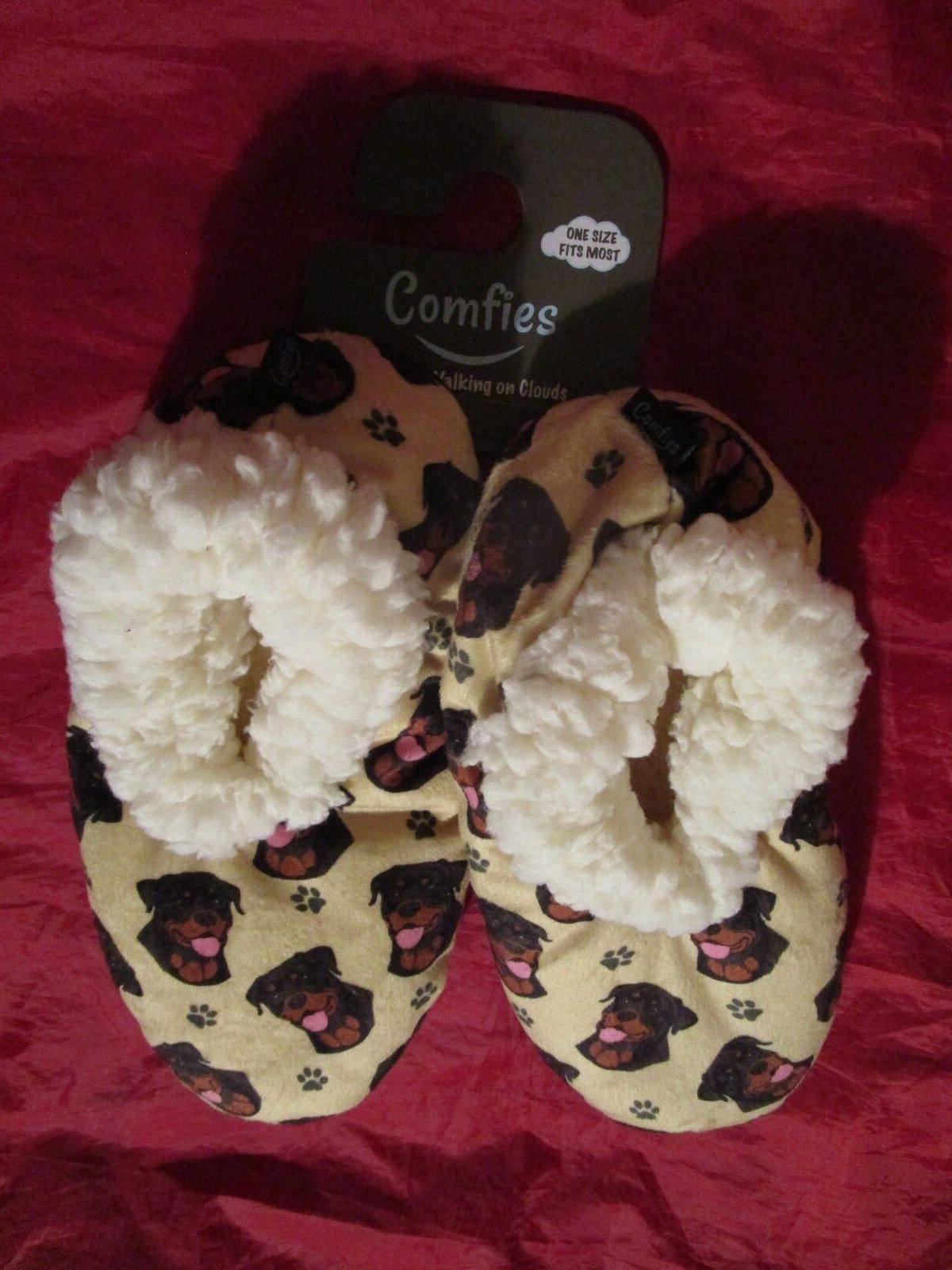 New Comfies Rottweiler Slippers One Size Fits Most Nonskid Bottom