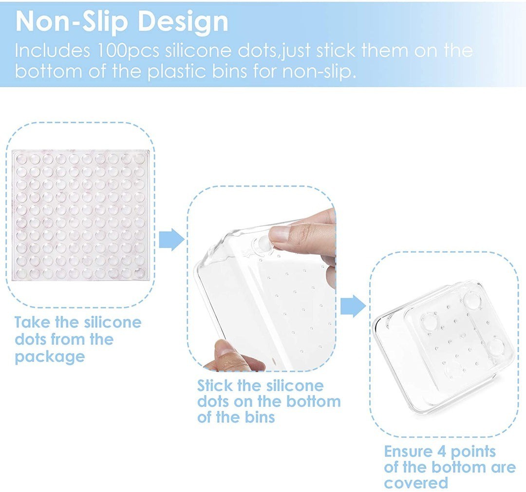 25 PCS Clear Plastic Drawer Organizers Set 4-Size Versatile Bathroom and Vanity