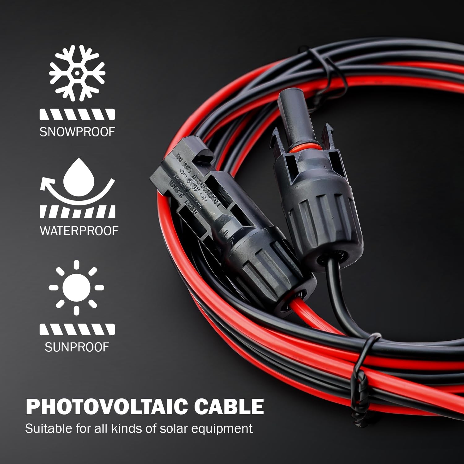 MADCATZ 30 Feet 10AWG Solar Extension Cable, One Pair Parallel Solar Panel Ca...