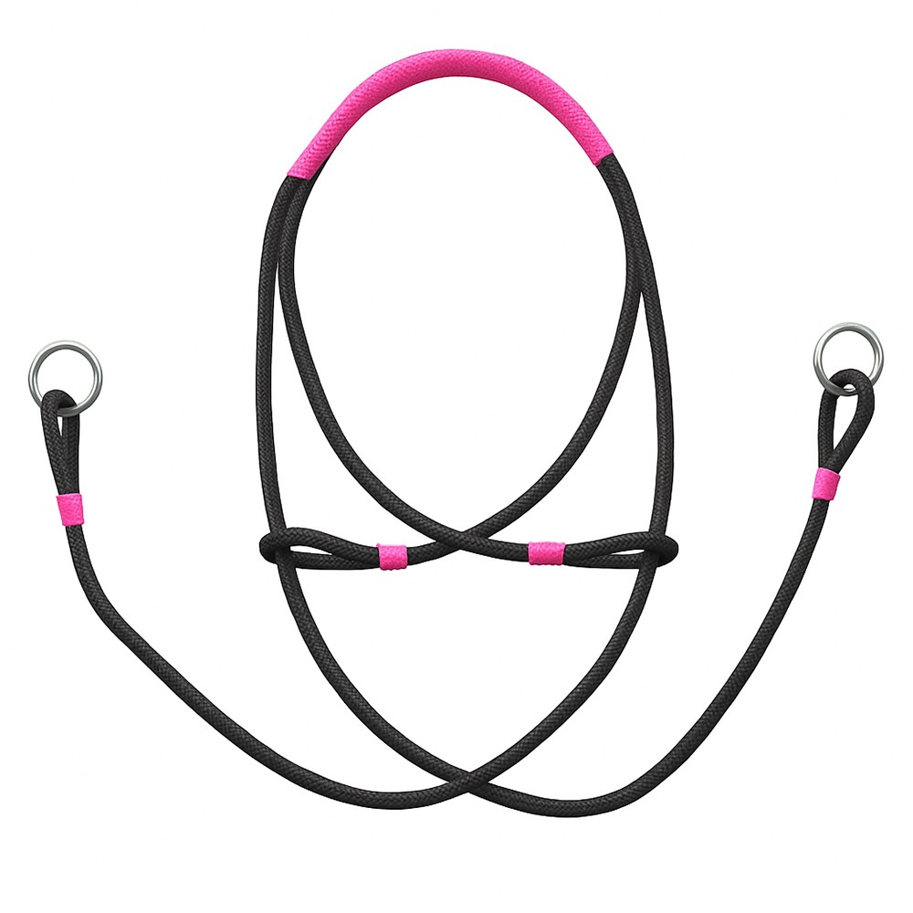 Hilason Bitless Bridle Hackamore Bosal Horsemanship Equestrian Horse Tack Pink