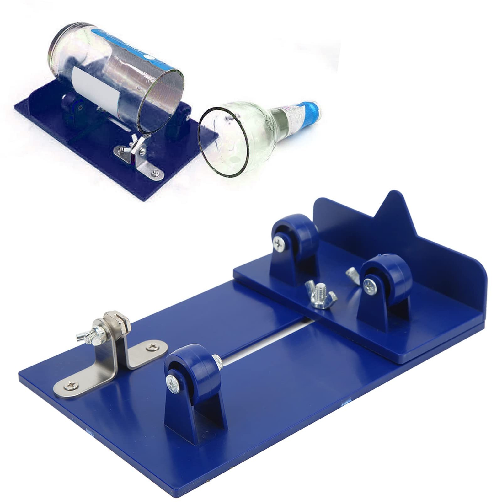 Glass Bottle Cutter, 3 Wheel Glass Cutter with PC Non Slip Base, Adjustable B...